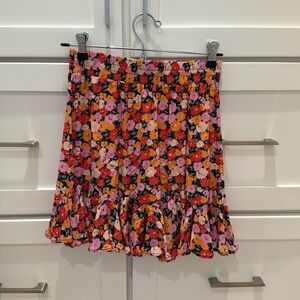 LOFT Pink and Orange Mini Skirt